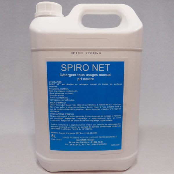 0200 LIQUIDE VAISSELLE MANUEL TOUT USAGES SPIRO NET bidon 5 L